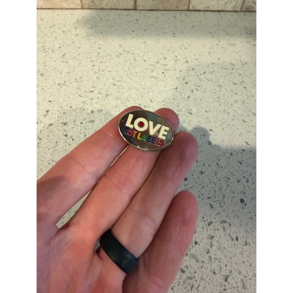 Vintage Small Metal Enamel "Love" Lapel Pin